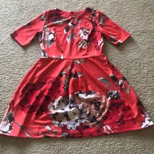 Floral Print Fit and Flare Dress